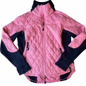 Horze Supreme Zoe Equestrian Riding Warm Up Jacket, Pink and Blue, 12